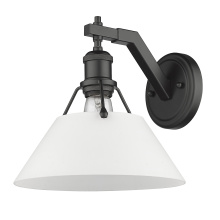 Golden 3306-1W BLK-OP - Yep by Golden Lighting Orwell 1-light Wall Sconce in Matte Black and Opal Glass